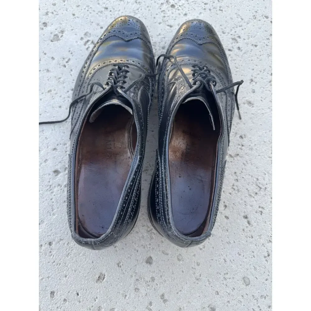 Allen Edmonds McAllister 13 D Black Leather Wingtip Brogue Oxford Shoes USA